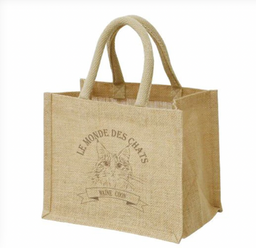 【日本直送】無印風貓貓麻質JuteBag|Totebag 無印袋|四款三個Size|孟加拉豹貓|緬因貓|摺耳貓|異國短毛|手挽袋環保袋【10月27日截單 ,部分現貨,3 - 5日內發貨】